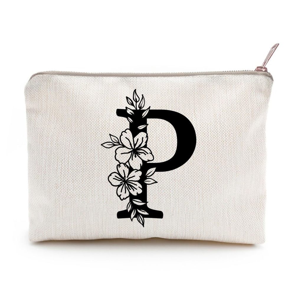 Monogram Toiletry Makeup Bag Personalized Travel Cosmetic Bag Floral Initial🐥